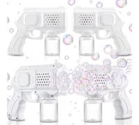 Hollowfly Lot de 4 pistolets à bulles 10 trous avec solution de recharge | Design anti-immersion et étanche, piles non incluses, cadeaux de fête de mariage pour réceptions, envois et accessoires photo