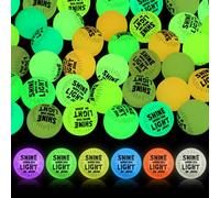 Hollowfly Lot de 50 balles rebondissantes chrétiennes phosphorescentes en vrac avec la lumière de Jésus 3,2 cm verset biblique chrétien religieux pour église du dimanche