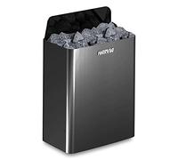 HOLL'S - Harvia Black Steel 4,5 KW - Poêle Électrique pour Sauna Traditionnel en Bois - Acier Inoxydable avec Unité de Commande Séparée - Utilisation avec Pierres - Positionnement Mural - Noir