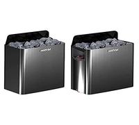 Poêles de sauna Harvia The Wall Black E 1/3-phase 6.0 kW | commande séparée requise | HSWE600400M