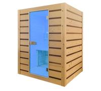 Holl's Sauna Eccolo 2 Places 150x130x190cm + Poele HARVIA Vega 3,5kw + Pierres pour poêle 20kg Ø 5-10 cm