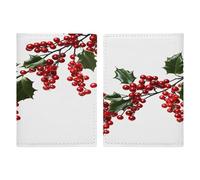 Holly Berry Branches Étui de passeport pour passeport de voyage Étui de passeport en PU Housse de passeport Portefeuille Housse de protection pour passeport Unisexe Style 20,3 x 13,8 cm, Style :,