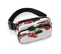 Holly Berry Branches Sac banane avec sangle réglable Sac banane tendance pour sports de plein air randonnée