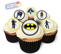 Holly Cupcakes 24 Fabulous Edible Pre-Cut Wafer Cake Toppers: Batman