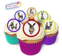 Holly Cupcakes 24 Fabulous Pre-Cut Edible Wafer Cake Toppers: Shrek Donkey!