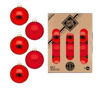 Holly & Jolly - Boules de Noël Merry Red, 12 pièces | Boules de Noël en verre, environ 8 cm, décorations de sapin de Noël rouges, mates et brillantes, décorations de Noël
