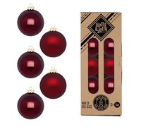 Holly & Jolly - Boules de Noël Smooth Port, 20 pièces | Boules de Noël en verre, environ 6 cm, décorations de Noël rouge foncé, mates et brillantes, décorations de Noël