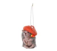 Holly & Jolly - Pendentif de Noël Hérisson, env. 9 cm | Pendentif en feutre de laine, feutré à la main, décoration de sapin de Noël en marron et orange, hérisson