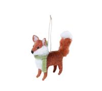 Holly & Jolly - Pendentif de Noël Renard, Environ 10 cm | Pendentif en feutre de laine, feutré à la main, décoration de sapin de Noël orange, blanche et verte, renard