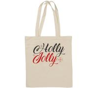Holly Jolly Sac fourre-tout en coton naturel Motif flocon de neige Blanc