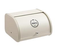 HollyHOME Boîte à Pain Avec Corps en Acier Inoxydable, Boîtes à Pain en Métal Pour la Cuisine, Récipients de Stockage du Pain avec Couvercle Enroulable, Rangement Facile, Crème