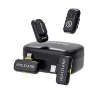 Hollyland Lark A1 Combo Micro-Cravate sans Fil pour iPhone et Android, 48 kHz/24 Bits, réduction Intelligente du Bruit 3 Niveaux, Micro pour Youtube, Podcast et vidéo (Noir, 2TX+2RX+étui de Recharge)