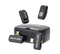 Hollyland Lark A1 Combo Micro-Cravate sans Fil pour iPhone et Android, 48 kHz/24 Bits, réduction Intelligente du Bruit 3 Niveaux, Micro pour Youtube, Podcast et vidéo (Noir, 2TX+2RX+étui de Recharge)