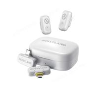 Hollyland Lark A1 Combo microphone sans fil (boitier de charge, récepteurs USB-C RX et Lightning RX) - Blanc ivoire