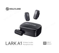 Hollyland Lark A1 Microphone Sans Fil iPhone Android 2TX USB-C RX Boîte de Charge 48kHz 24bit AI Réduction du Bruit 200m Portée