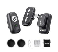 Hollyland Lark A1 Mini Duo Micro-Cravate sans Fil pour iPhone 15/16/17 et Android - Audio 48 kHz/24 Bits,réduction Intelligente du Bruit 3 Niveaux, pour Youtube, Podcast et vidéo (Noir, 2TX+USB-C RX)