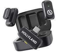 Hollyland Lark A1 Mini Microcravate sans fil 2TX USBC 54h autonomie reduction bruit IA 200m portee pour YouTube TikTok podcasts