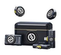 Hollyland Lark M2 Micro Cravate sans Fil (2TX+3RX) pour Camera, iPhone, Android, PC, 300 m Portée, Qualité Audio Hi-Fi, Réduction du Bruit, 40H Utilisation, Micro Lavalier pour Livestreaming Vlog-Noir