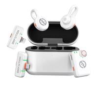 Hollyland Lark M2S Ultimate Combo (Camera RX+Lightning RX+Type-C RX) Wireless Lavalier Microphone for iPhone/Camera/Android/PC, Compact Mic, Titanium Clip, Noise Cancelling, Vlog (Glacier White)