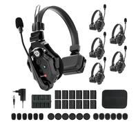 Hollyland Solidcom C1 [Offiziell] Full Duplex Wireless Intercom System 350m Reichweite Kabellose Headset für 6 Nutzer Teamkommunikation Kommunikationssystem 168g Einseitiges Headset 1 Master& 5 Remote
