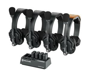 Hollyland Solidcom SE Casque de Communication sans Fil Système Full Duplex à 4 Utilisateurs avec ENC 350m Communication d'Équipe avec PTT Casque à une Oreille pour la Production TV&Film (Version 2.4G)