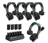 Hollyland Solidcom SE Pro Casque de Communication sans Fil Système à 5 Utilisateurs avec ENC 400m Communication d'Équipe avec PTT Casque à Une Oreille 3,5mm pour la Production TV&Film (Version 1,9G)