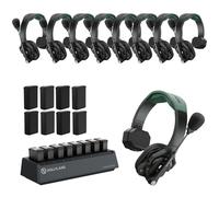 Hollyland Solidcom SE Pro Casque de Communication sans Fil Système à 9 Utilisateurs avec ENC 400m Communication d'Équipe avec PTT Casque à Une Oreille 3,5mm pour la Production TV&Film (Version 1,9G)