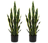 Hollyone 2Pcs Plante Artificielle Grande, Cactus Artificiel, H: 64Cm Plantes Artificielles Interieur avec Pot, Fausse Plante, Plante Artificielle Exterieur, pour Salon, Chambre à Coucher Décoration