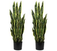 Hollyone 2Pcs Plante Artificielle Grande, Cactus Artificiel, H: 94Cm Plantes Artificielles Interieur avec Pot, Fausse Plante, Plante Artificielle Exterieur, pour Salon, Chambre à Coucher Décoration