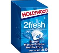Hollywood 2Fresh Menthe Fraiche s/sucres 3x10 Dragées 66g