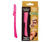 Hollywood Browzer Rasoir Sourcils & Visage pour Femme - Rasoir Dermaplaning sans Douleur - Épilation Faciale & Exfoliation - Manche Écologique en Paille de Blé - Étui Inclus (Saphir rose)