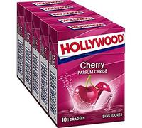 Hollywood Chewing-gum à la cerise, sans sucres - La boîte de 10, 70g