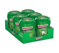 Hollywood Chewing Gum Bottle 2 Fresh - Parfum Menthe Verte Chlorophylle - Sans Sucres avec Édulcorants - Lot de 6 boîtes de 40 dragées (88 g)