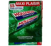 Hollywood Chewing gum, chlorophylle, parfum menthe verte - Les 5 étuis de 11 tablettes, 155g