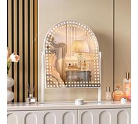 Hollywood Makeup Mirror With Illumination, 25 X 30 Cm With Dual Ring Light, 3 Lighting Modes, 360° Rotation For Bedroom And Dressing Table