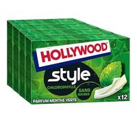 HOLLYWOOD Style Chewing-gum à la menthe verte et chlorophylle sans sucres 4 x 23 g