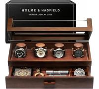Holme & Hadfield Améliorez votre collection de montres avec The Watch Deck - Présentoir de montres de qualité supérieure pour 4 montres - Boîte de luxe en bois pour homme et boîtier de montre -