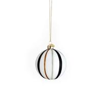 Holmegaard Boule de Noël Ø8 cm en borosilicate soufflé à la bouche, vert rayé