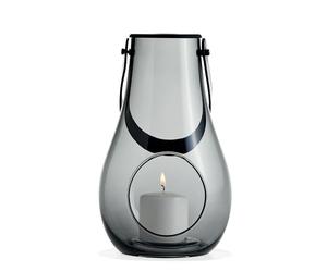 Holmegaard Lanterne H25 cm Design with Light en verre soufflé, gris