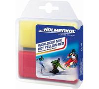 Holmenkol BaseWax Mix Hot Alpha-Beta yellow red 2x 35g Fart de base pour ski