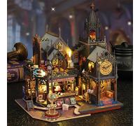 Holo Magic City ES012 Kit de construction de maison miniature pour adultes, mini maison de poupée en bois pour anniversaire, Noël, Holo Magic City ES012