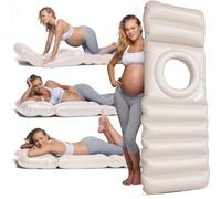 HOLO Matelas Gonflable pour Femme Enceinte, Matelas de Repos doté d’Un Trou pour Le Ventre idéal Pendant la Grossesse (White/Sand)