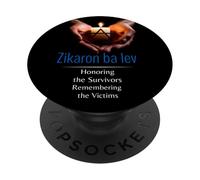Holocaust Rembr Memorial Day, Yom HaShoah, Zikaron ba lev PopSockets PopGrip Adhésif