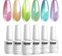 Hologram Collection 6 Colours Holographic Pink Gold Green Lime Blue Purple Soak Off Gel Polish Nail Art Diy Manicure 10 Ml