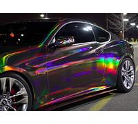 Hologramme 3D Chromé Black Rainbow pour car wrapping, film effet miroir