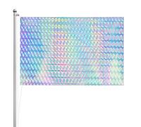 Hologramme de couleur arc-en-ciel coloré Holographique,Drapeau de jardin, bannière décorative, drapeau double face, 2 x 3 pieds, pour extérieur et intérieur