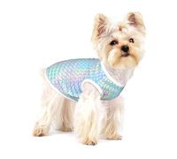 Hologramme de Couleur Arc-en-Ciel coloré Holographique,T-Shirt sans Manches en Coton pour Animaux de Compagnie, Gilet Respirant, Extensible et Doux,M