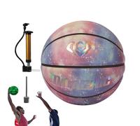 Holographic Basketball - Durable PU Leather Night Light Ball, Reflective Glow Ball | Size 7 Self-Lighting with Eye-Catching, Fun Sports Equipment for Kids Boys Girls Court Games