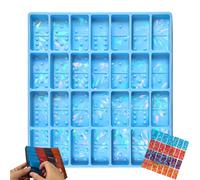 Holographic Chocolate Mold,moules À Chocolat Holographiques En Silicone,Holographic Silicone Mold with 28 Small Grids,easy Release Deep Thick Molds,Reusable DIY Baking Wax Melts-B