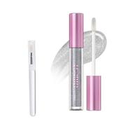 Holographic Gloss Trio,Holographic Pink Pulsar Glitter Lip Gloss,Long-Lasting Shine Lipstick, Non-sticky Waterproof Lipstick With lip brush (Silver)